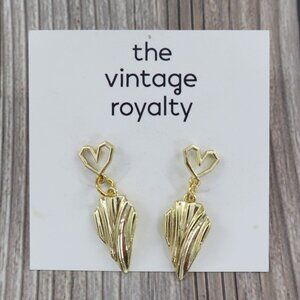 The Vintage Royalty Alma Earring Gold Retro Classic Minimalist Timeless Boho NWT